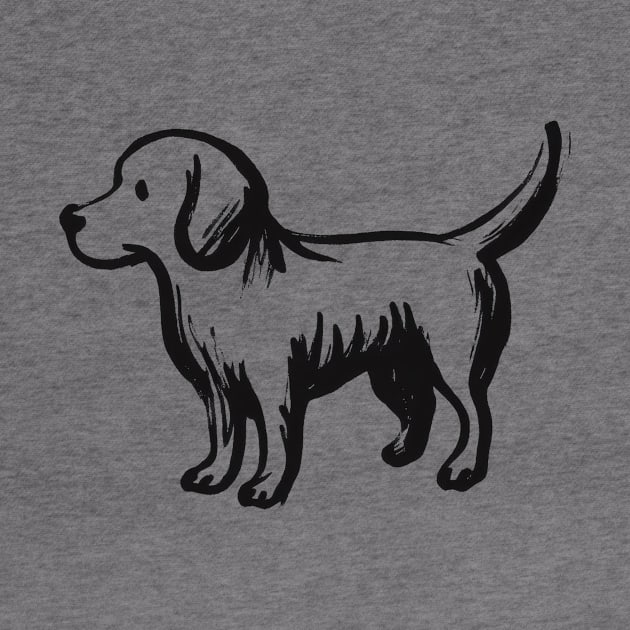 Stick figure dog in black ink by WelshDesigns